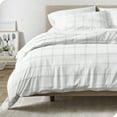 thumbnail image 2 of Bare Home Luxury Duvet Cover and Sham Set - Premium 1800 Collection - Ultra-Soft - Queen, Modern Plaid - White/Gray, 3-Pieces, 2 of 7