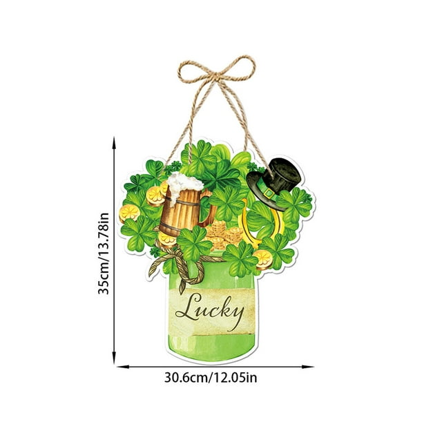 Hanging Pendant Light St. Patricks Decorative Pendant 35x35cm Green Ribbons, Green Pendant Light for Door Wall Fireplace