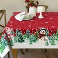 thumbnail image 2 of Christmas Snowman Tablecloth - Waterproof Merry Xmas Table Cloth for Kitchen, Dining, Holiday Party - Winter Decor 60x102 Inch Rectangle, 2 of 7