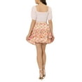 thumbnail image 3 of Unique Bargains Women's Layered Ruffle Hem Chiffon Elastic Waist A-Line Floral Skirt, 3 of 5
