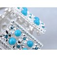 thumbnail image 4 of Alilang Synthetic Turquoise-like Bead Synthetic Crystal Rhinestone Fashion Bracelet Bangle Cuff, 4 of 5