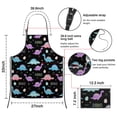 thumbnail image 3 of Black Cartoon Dinosaurs Eggs Stars Pattern Apron-Garden Aprons for Women with Pockets-Cotton Linen Waterproof Kitchen Cooking Gardening Aprons Adjustable for Kitchen,Cooking,BBQ and Salon 33x27 Inch, 3 of 7