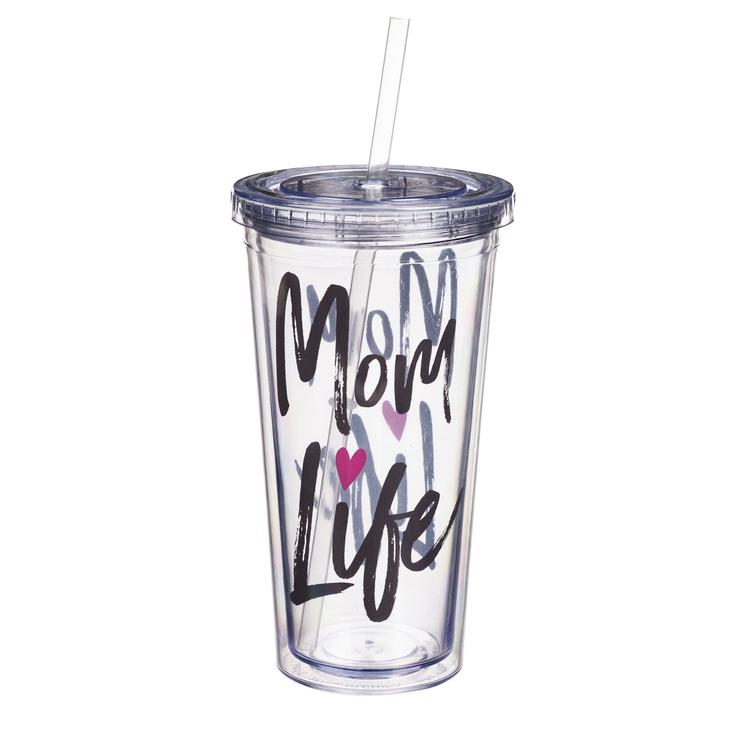 Worlds Best Mom 16 oz Insulated Acrylic Double Wall Tumbler with Straw Mom Gift 