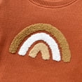 thumbnail image 3 of Infant Baby Girl Rainbow Sweatshirt Crewneck Pullover Sweater Long Sleeve Shirt Fall Winter Clothes Brown 6-9 Months, 3 of 6
