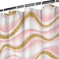 thumbnail image 3 of Pink Gold Wave Marble Pattern Shower Curtain 36"x72" ,Bathroom Decorative Shower Curtains Set with 12 Hooks,Modern Waterproof Washable Shower Curtain, 3 of 6