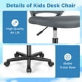 thumbnail image 6 of Costway Height-adjustable Ergonomic Kids Desk Chair with Universal Casters Working Chair Grey, 6 of 10