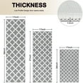 thumbnail image 4 of Gray and White Geometric Lattice Pattern Kitchen Rugs Sets Of 3,Kitchen Runner Rugs Non Skid Washable,Decorative Kitchen Floor Mats for Kitchen,Sink,Laundry,17"x30"+ 17"x47" + 17"x59", 4 of 6