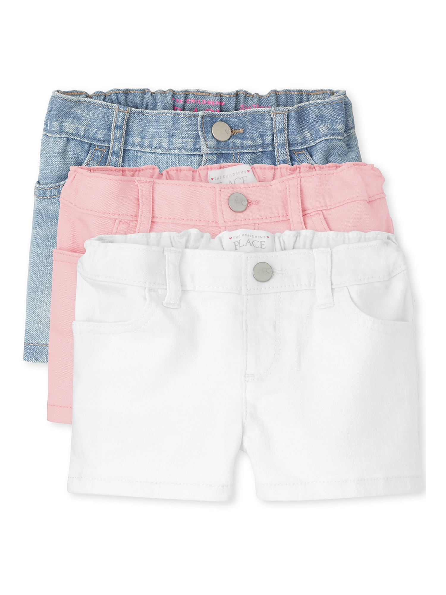 The Children's Place Baby and Toddler Girls Denim Shortie Shorts 