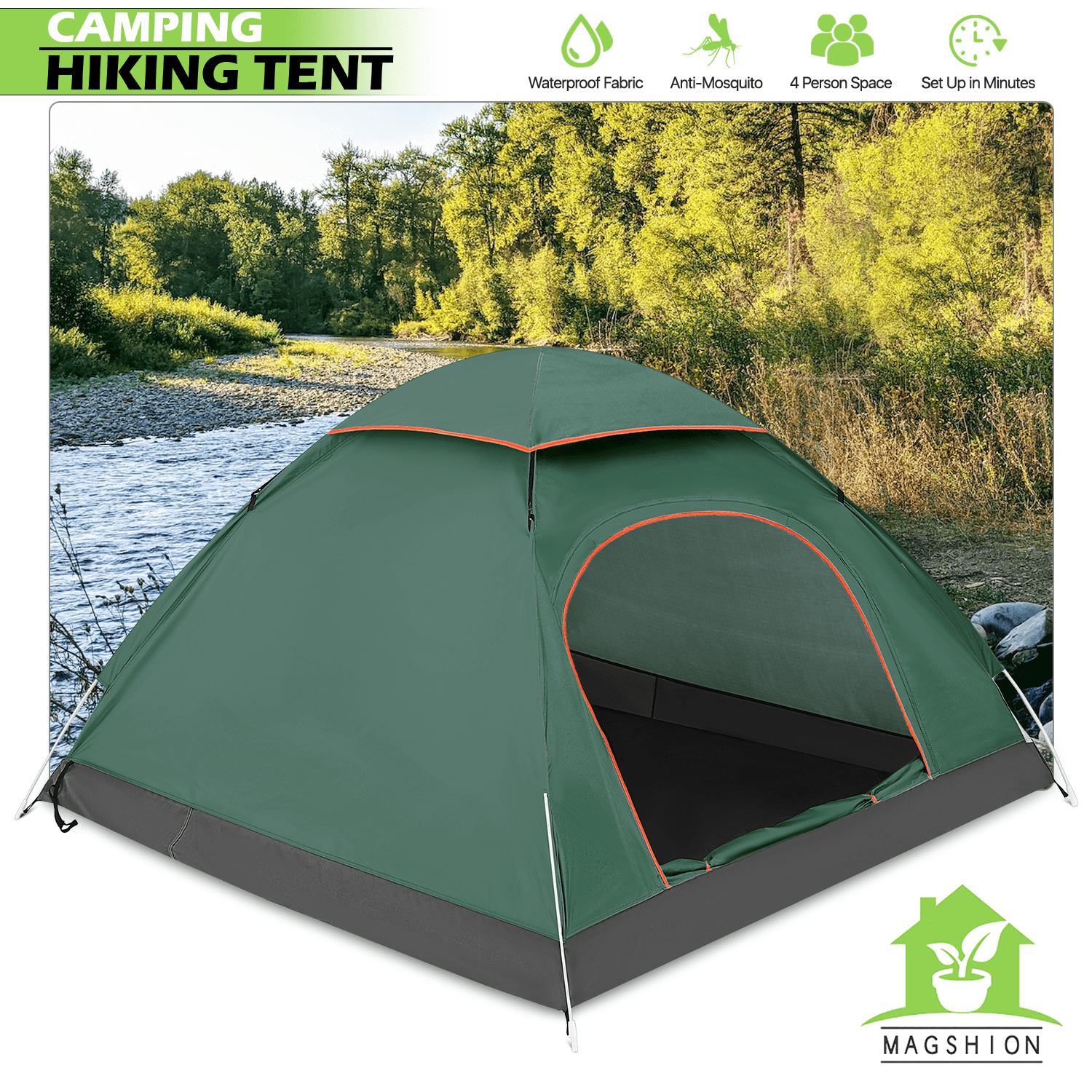Free Shipping! Magshion 2 Person Instant Pop Up Camping Tent