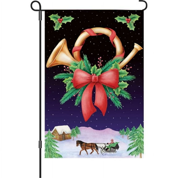 Premier Garden Size Flag - Holiday Horn