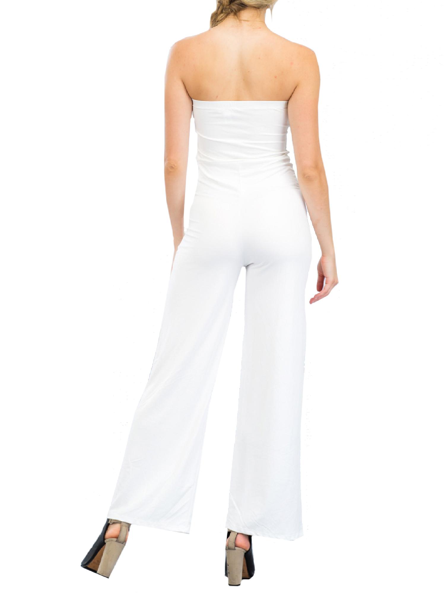 white tube top jumpsuit