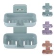 thumbnail image 2 of Coofit Soap Rack Wall-Mount 2-layer Punch-Free Soap Holder Soap Dish for Bathroom, 2 of 10