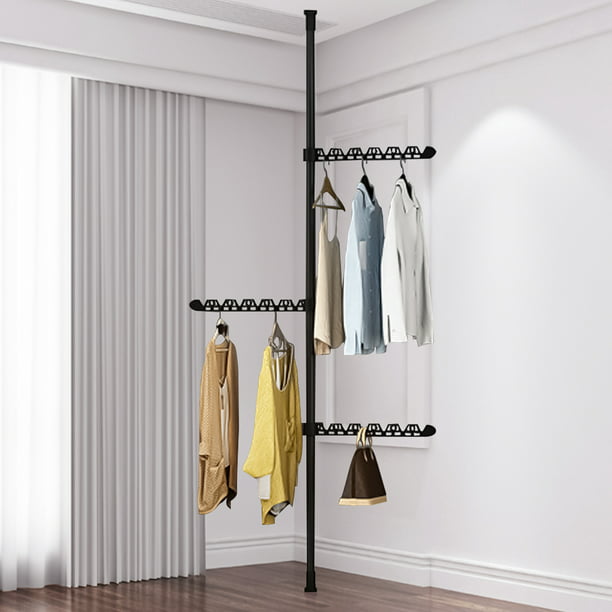 3 Tier Standing Clothes Laundry Drying, Floor To Ceiling Laundry Pole