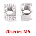 thumbnail image 1 of Tuerca de cabeza de martillo con ranura en T, fijación de acero al carbono niquelado para perfil de aluminio (EU20 M5*10*6), 1 of 14