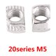 thumbnail image 2 of Paquete de 50 Tuercas Con Cabeza de Martillo de Acero Al Carbroino, Recubitas, Para Unir Perfiles de Aluminio, Para Perfiles Estándar Europeos, 2 of 7