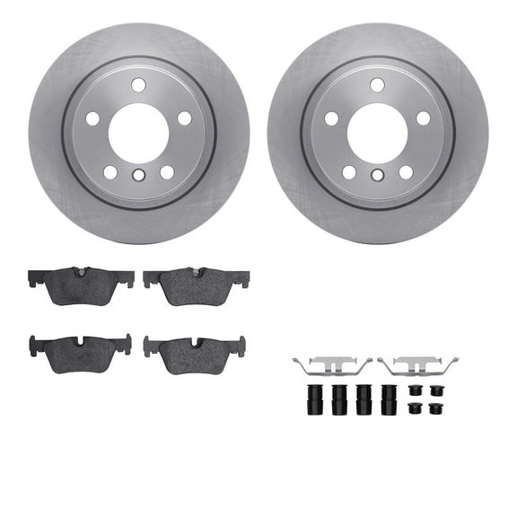 Dynamic Friction Company Rear Brake Rotors with 5000 Advanced Brake Pads includes Hardware 6512-92047