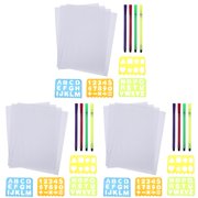 3 Sets Wanhua Ruler Alphabetic Number Templates for Learning Mold Kids Painting Supplies Geometric Child
