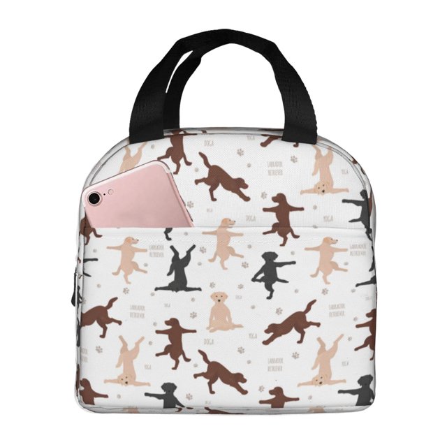Easygdp Yoga Labrador Retriever Bolsa Térmica Premium - Tela Oxford Impermeable, Gran Capacidad, Bolsillo Frontal, Unisex para Trabajo, Escuela, Actividades al Aire Libre y Picnics