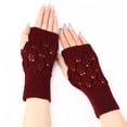 thumbnail image 1 of Gants Rouges Mitaines Thermiques pour Femmes Gants Chauds Coupe-Vent Élastiques Gants Noirs Doublés Chauds Gants Thermiques Extérieurs Gants d'Hiver, 1 of 4