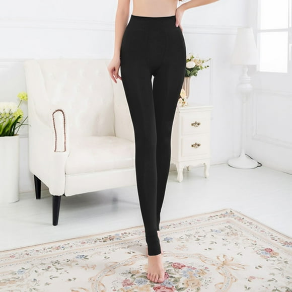 Wefuesd Fashion Women Brushed Stretch Fleece Lined Thick Tights Warm Winter Pants Warm Leggings Step Pants, Leggings For Women, Pants For Women, Black L