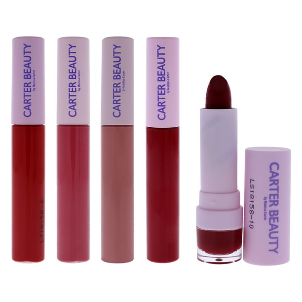 Lápiz labial mate aterciopelado Free Speech Lip Tint de Jo-Hillary-Adele With Word of Mouth - Meghan and Free Speech Lip Tint - Louise Kit de Carter Beauty para mujeres - Kit de 3 piezas Lápiz labial Carter Beauty Pintalabios de 0,26 oz, Pintalabios de 0,16 oz, Pintalabios de 0,26 oz 3 Pc Kit