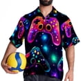 thumbnail image 4 of Game Controller Men's Short Sleeve Beach Shirts, Casual Button Down Poplin Printed Summer Tops - Unisex, 4 of 6
