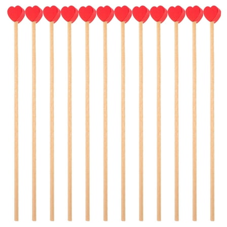 HONITANO 100Pcs Red Wooden Stir Sticks for Cocktails and Restaurants