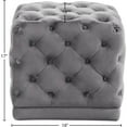 thumbnail image 3 of Meridian Furniture Stella Contemporary Velvet Ottoman/Stool in Gray, 3 of 4