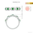 thumbnail image 4 of ANGARA Natural Art Deco Style Emerald Scalloped Anniversary Ring in 14K White Gold for Women (Size-2.4mm) | May Birthstone, Birthday, Anniversary, Jewelry Gift for Women | Natural Emerald Ring, 4 of 9
