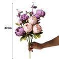 thumbnail image 6 of Pnellth European Style Vivid Simulated Peony Bouquet Long-Lasting 13 Head Artificial Peony Flower DIY Art Craft Wedding Home Decoration, 6 of 8