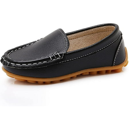 

Boys Girls Leather Loafers Slip-On Oxford Flats Boat Dress Schooling Daily Walking Shoes(Toddler/Little Kids)