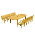 thumbnail image 4 of Grade-A Teak Dining Set: 10 Seater 11 Pc: 122" Caranas Rectangle Table And 10 Leveb Stacking Arm Chairs Outdoor Patio WholesaleTeak #51LV2911, 4 of 6