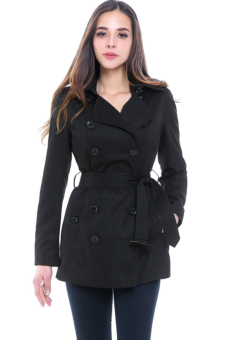 women's short trench coat with hood