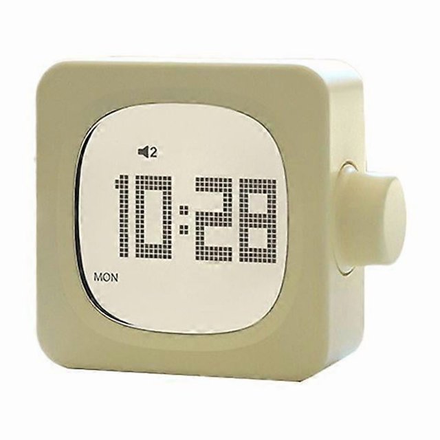 New Block Small Alarm Clock Novelty Student Clock Bedroom Bedside Office Electronic Clock Wake Up Lamp Charging