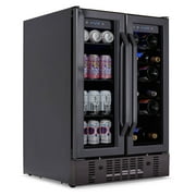 Newair, 24" Wine Cooler & Mini Fridge, Dual Zone, 18 Bottle/ 60 Can