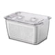 thumbnail image 1 of Contenedores para almacenar frutas y verduras frescas de Apuakthei - Contenedores para mantener la frescura en el refrigerador - Cajón para verduras con escurridor y coladores, color blanco, 1 of 5