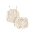 thumbnail image 2 of Musuos Baby Girls Summer Shorts Sets 6M 12M 18M 24M 3Y Casual Checkerboard Print Camisole Drawstring Shorts Sets, 2 of 10