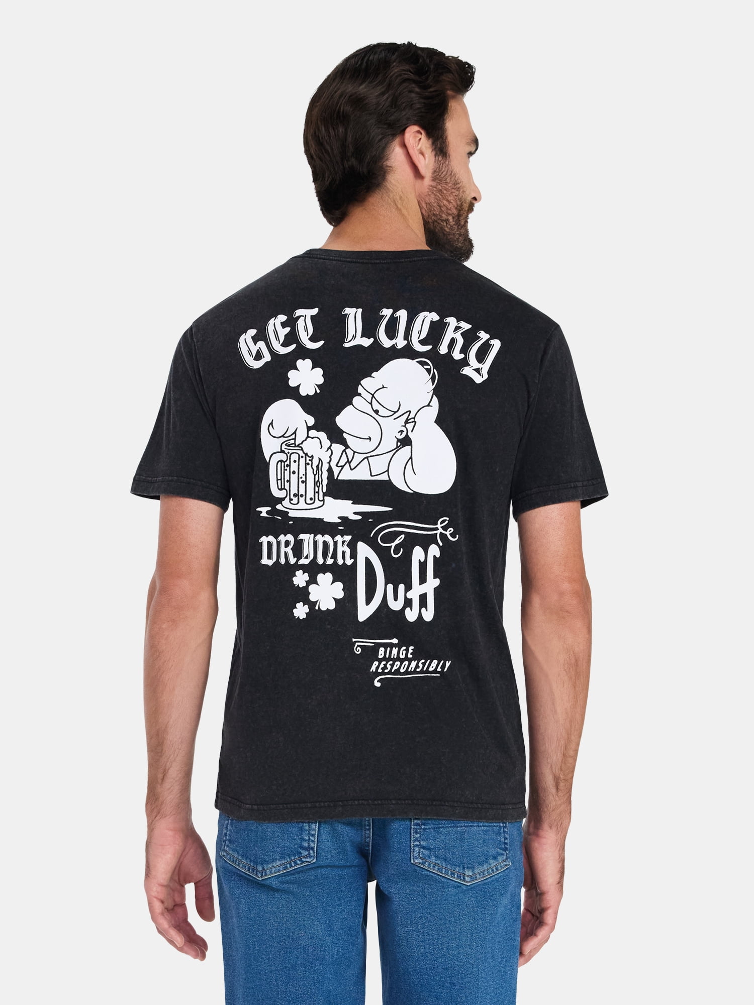 The Simpsons Men's and Big Men's St. Patrick's Day Front Back Graphic Tee, Sizes XS-5XL