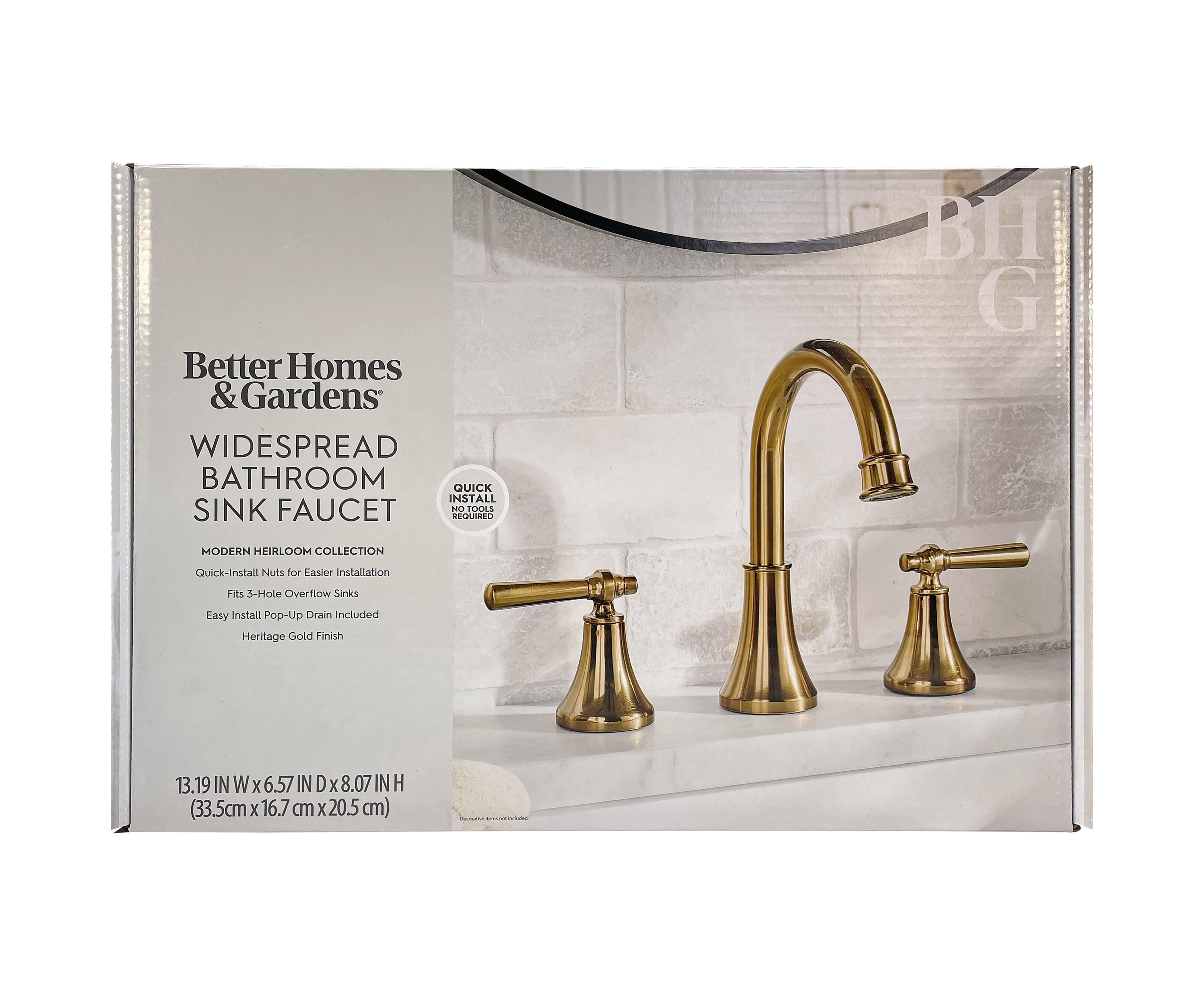 Better Homes & Gardens Modern Heirloom 8" Widespread Bathroom Faucet in Heritage Gold