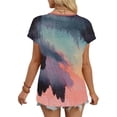 thumbnail image 6 of Zorckvet Womens Short Sleeve Shirts Casual Vacation Blouses Printed Tunic V Neck Tops for Women, 6 of 6