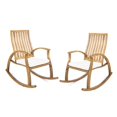 thumbnail image 1 of Noble House Cayo Outdoor Acacia Wood Rocking Chair in Natural (Set of 2), 1 of 19
