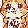 thumbnail image 6 of HAOXIT Fitted Round Tablecloth Cute Cat,Kawaii Kitten Quote I Love You More Than Coffee Table Cover,Elastic Edged Table Cloth Fits Round Tables 46-50, 6 of 8