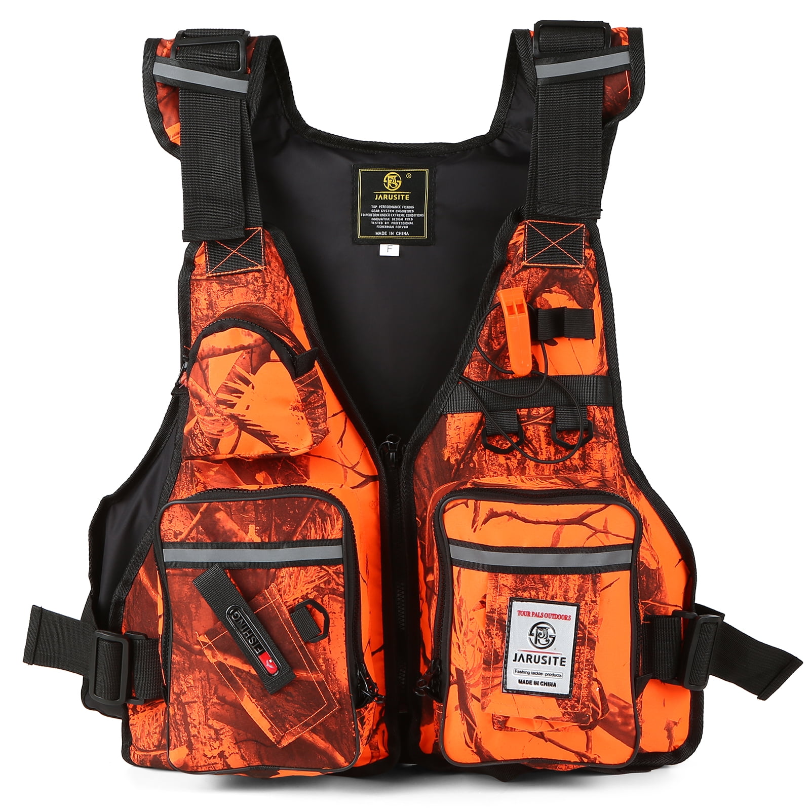 JARUSITE Multi-Pockets Fly Fishing Jacket Vest with Water Bottle Holder for  Kayaking Sailing Boating Water Sports