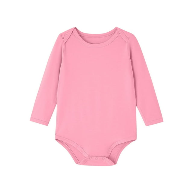 Pisexur Vêtements pour Bébé Garçon 3-24 m Coton Cache-Couche à Manches Longues pour Nourrisson Bébé Décontracté Col Ras du Cou Cache-Couches pour Bébé Bas Classique Fermeture à Boutons-Pression Barboteuse pour Bébé Fille Combinaison Légère et Mignonne pour Nouveau-Nés Rose