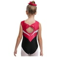 thumbnail image 2 of TiaoBug Kids Girls Gymnastics Tumbling Leotards One Piece Sparkly Ballet Sleeveless Cutout Back Bodysuit Hot Pink 10, 2 of 6