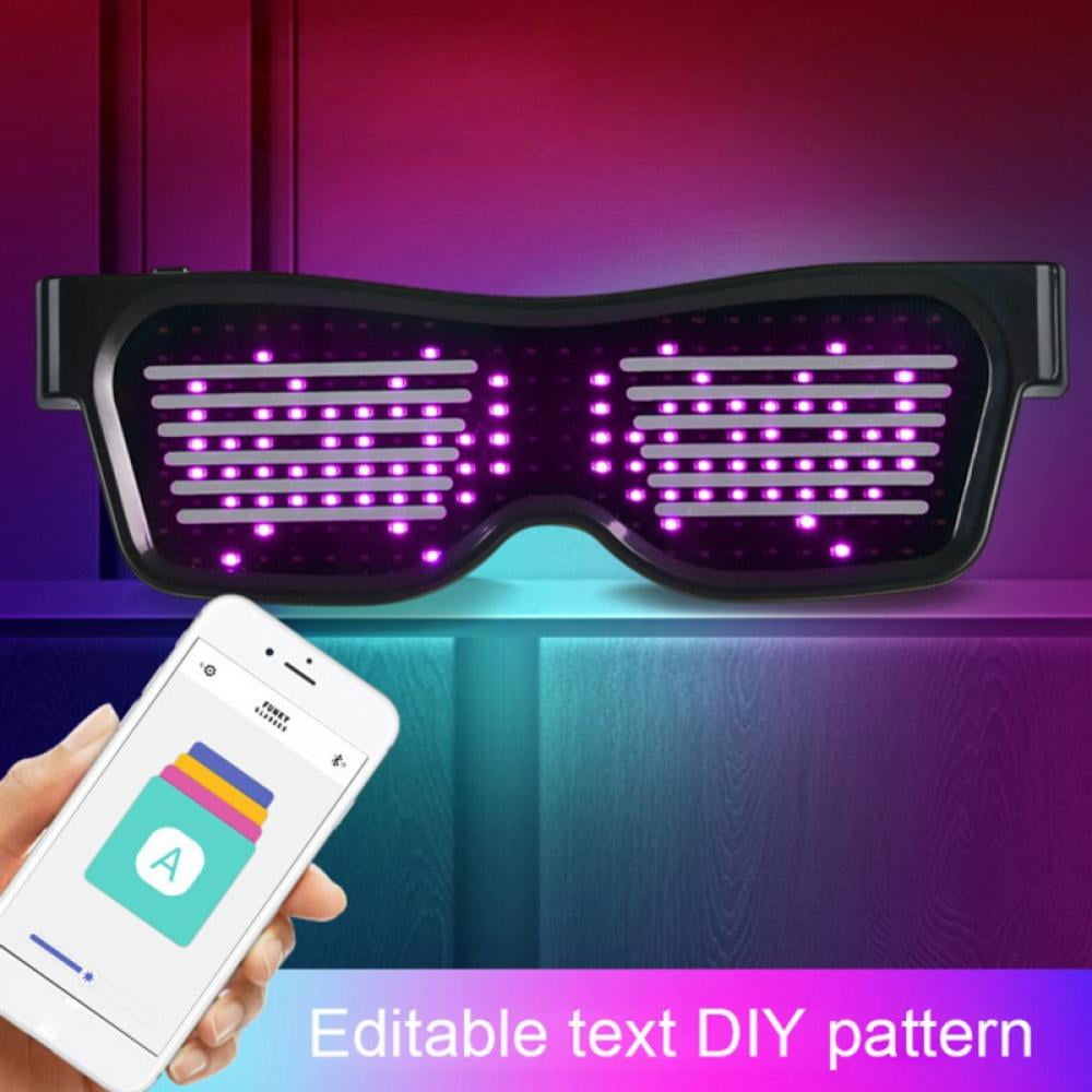 Magic Bluetooth Party Glasses LED By APP Control Luminous Shielding USB