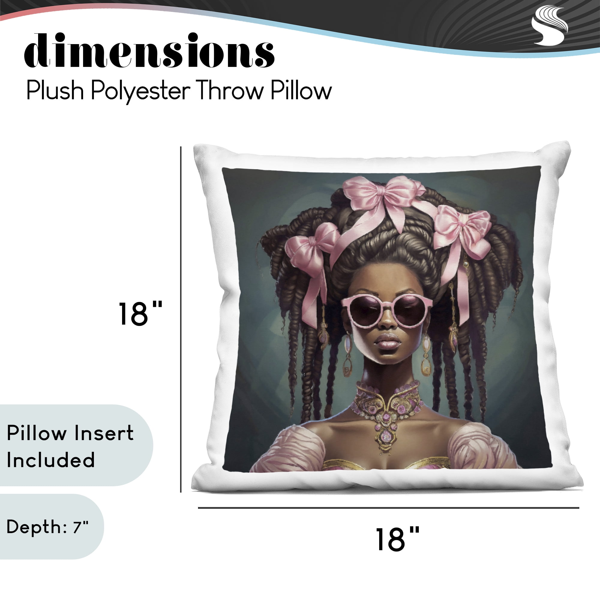 Stupell Industries Rococo Woman With Bows Decorative Printed Throw Pillow, design by Grotto Studios