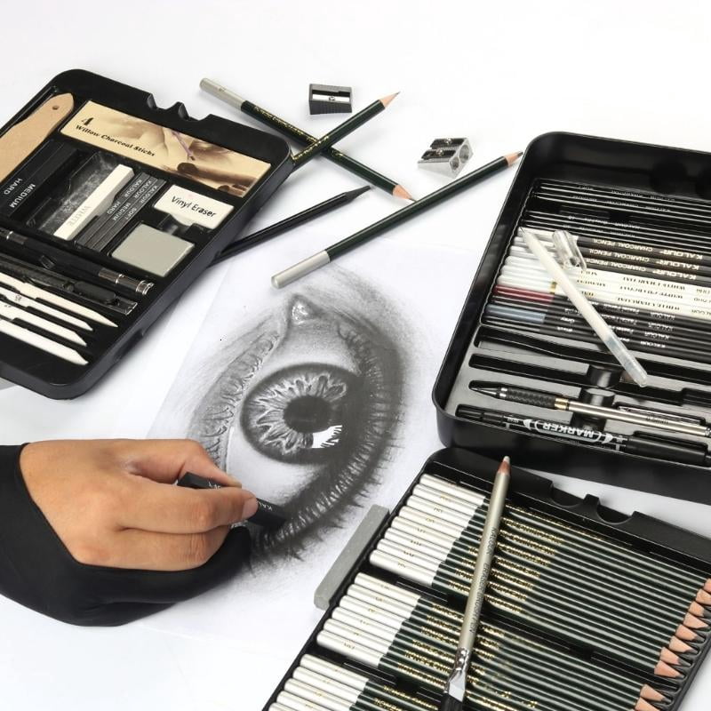 Drawing Art Supplies, Includes Marker Sharpener, Sandpaper, Blending Stumps