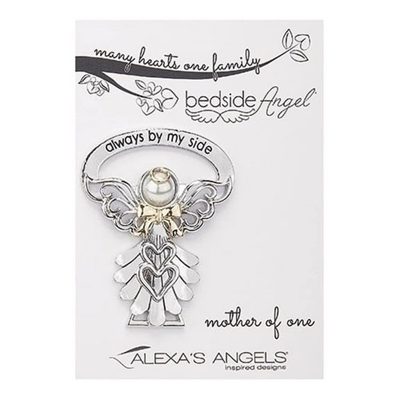 Roman 223600 Many Hearts Mother of One Bedside Angel, Carded, 2.5-inch Height, Zinc Alloy