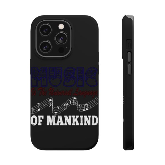 DistinctInk Tough Case for Apple iPhone 15 PRO (6.1" Screen), Compatible with MagSafe Charging - Music Universal Language Of Mankind
